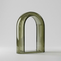 Olive Smoked Glass Arch Sculpture