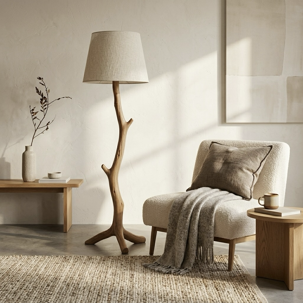 Rustic Tree Branch Floor Lamp