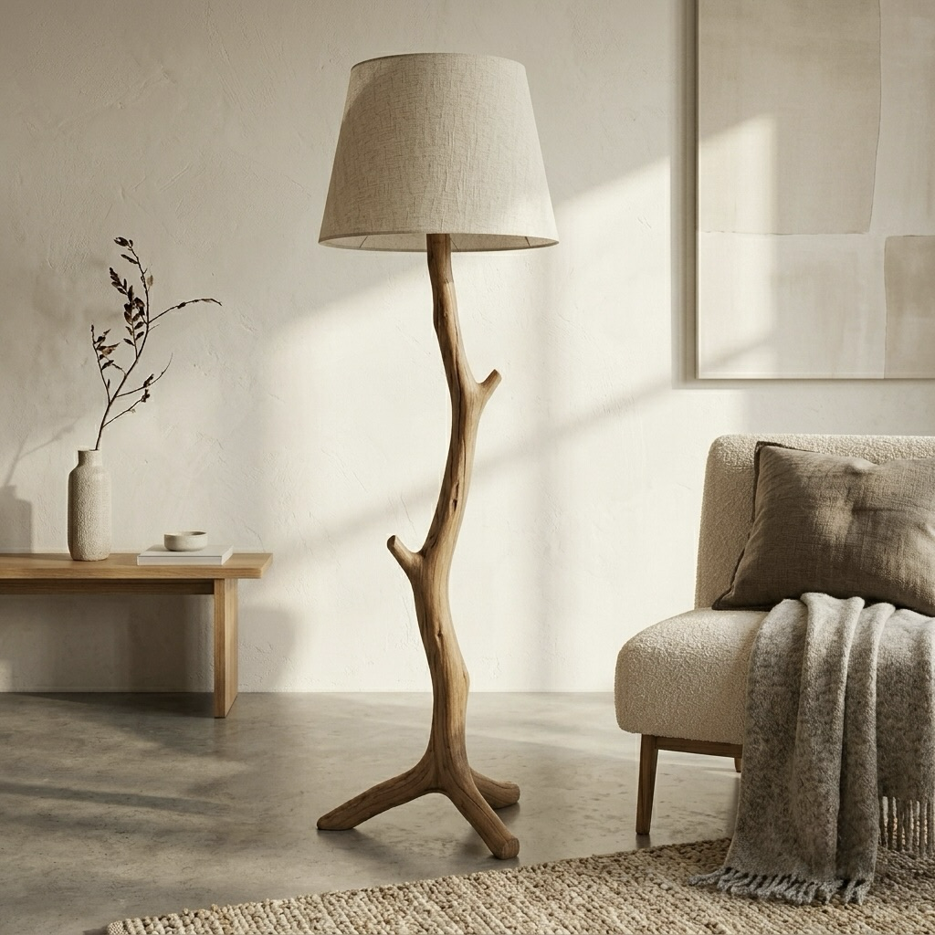Rustic Tree Branch Floor Lamp