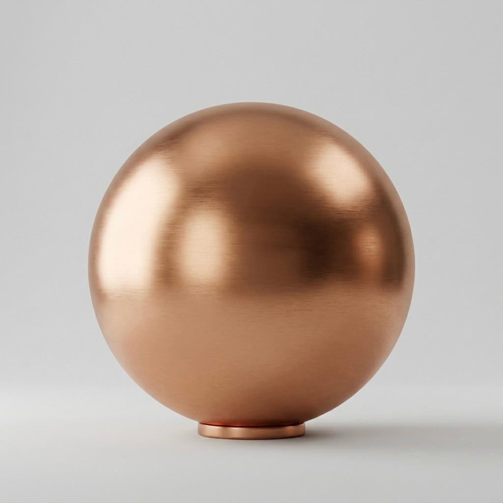 Brushed Copper Sphere Sculpture