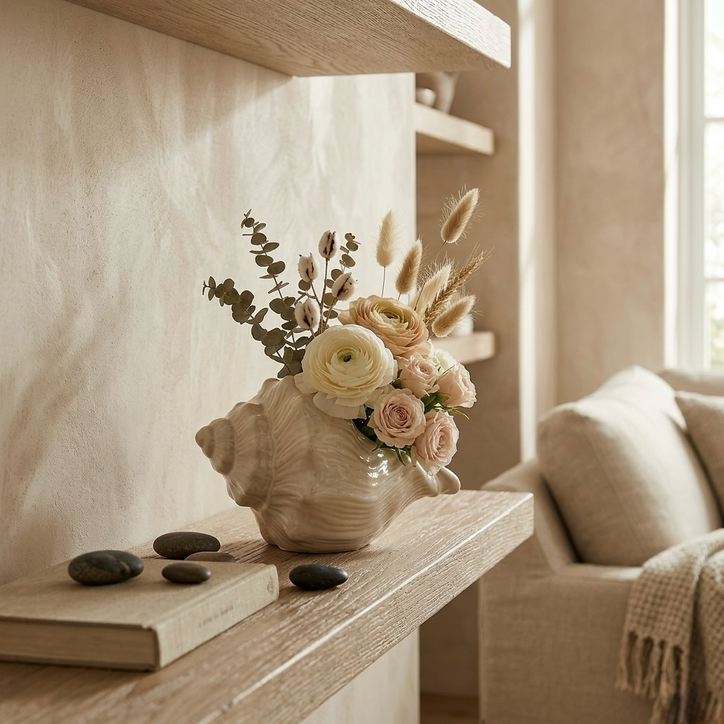 Coastal Shell Vase