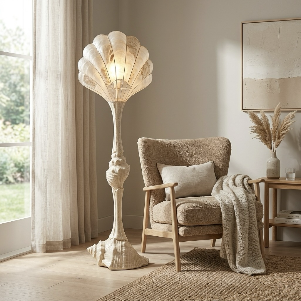 Coastal Seashell Statement Floor Lamp