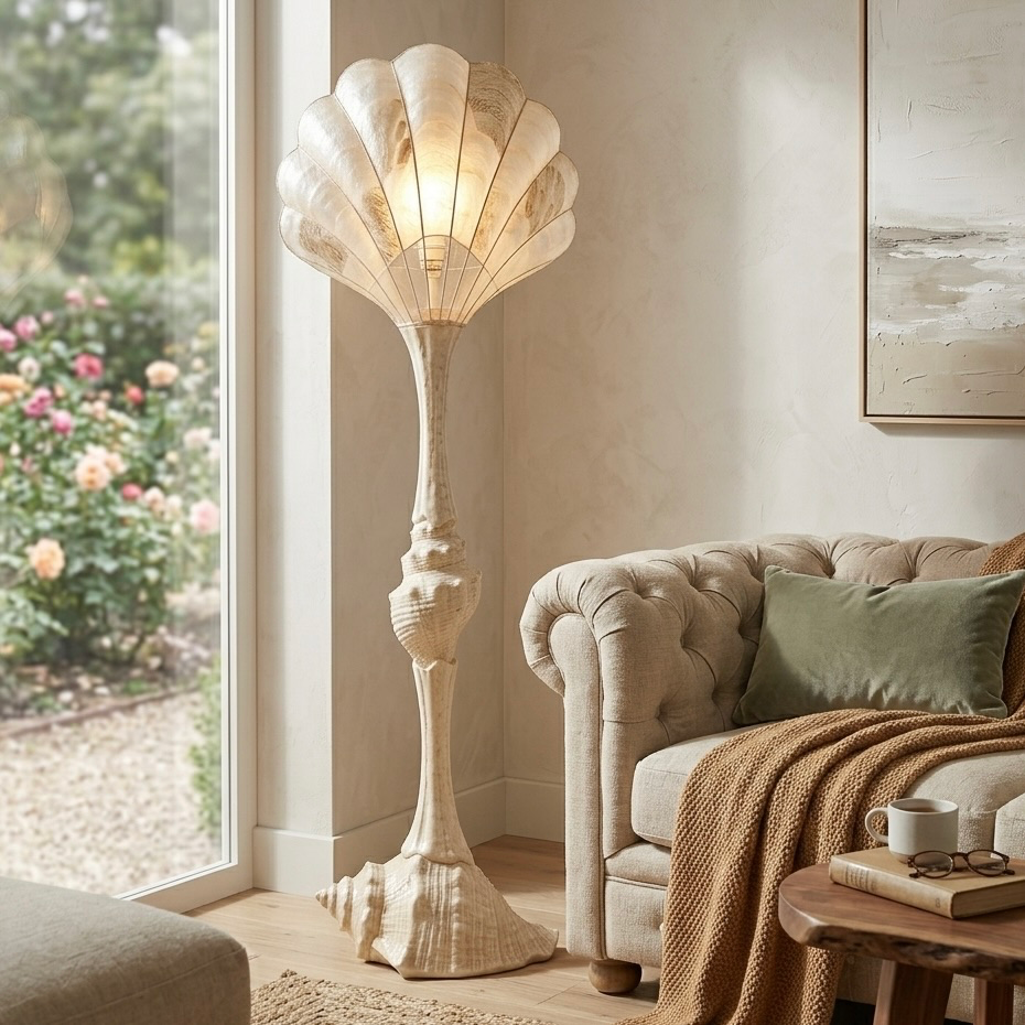 Coastal Seashell Statement Floor Lamp