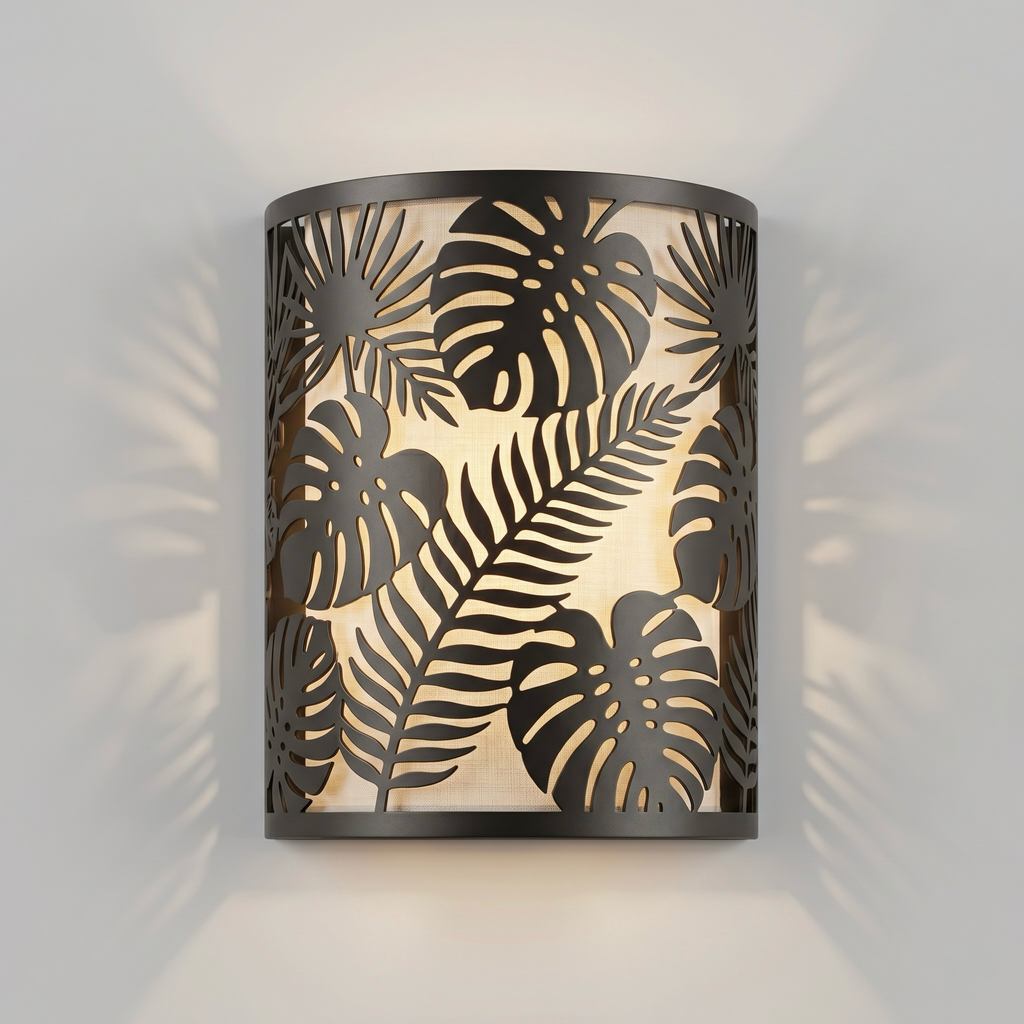 Monstera & Palm Shadow-Cast Wall Sconce