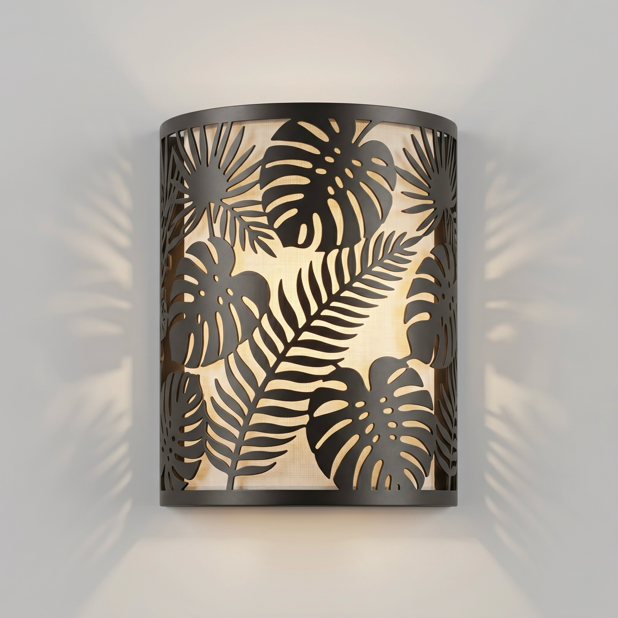 Monstera & Palm Shadow-Cast Wall Sconce