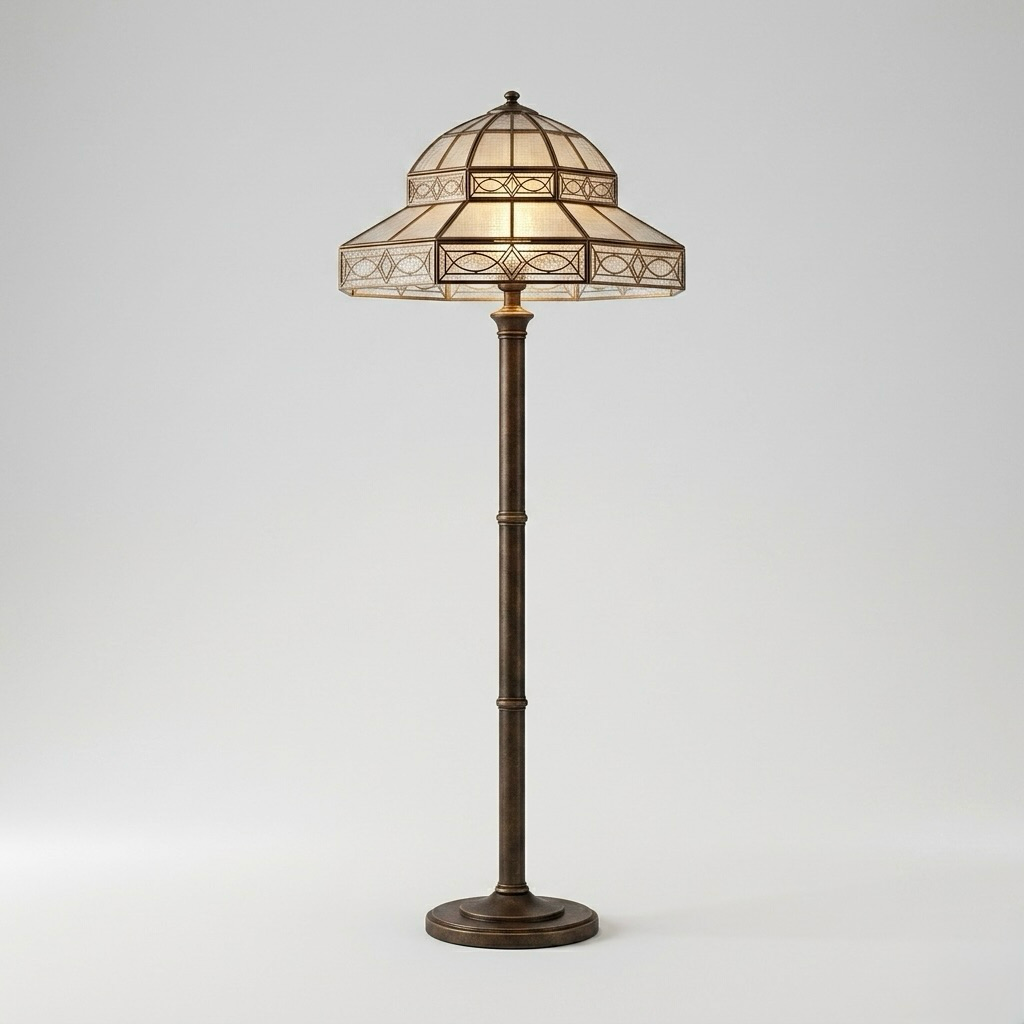 Vintage Prairie Glass Floor Lamp