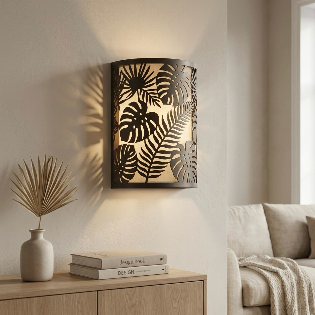 Monstera & Palm Shadow-Cast Wall Sconce