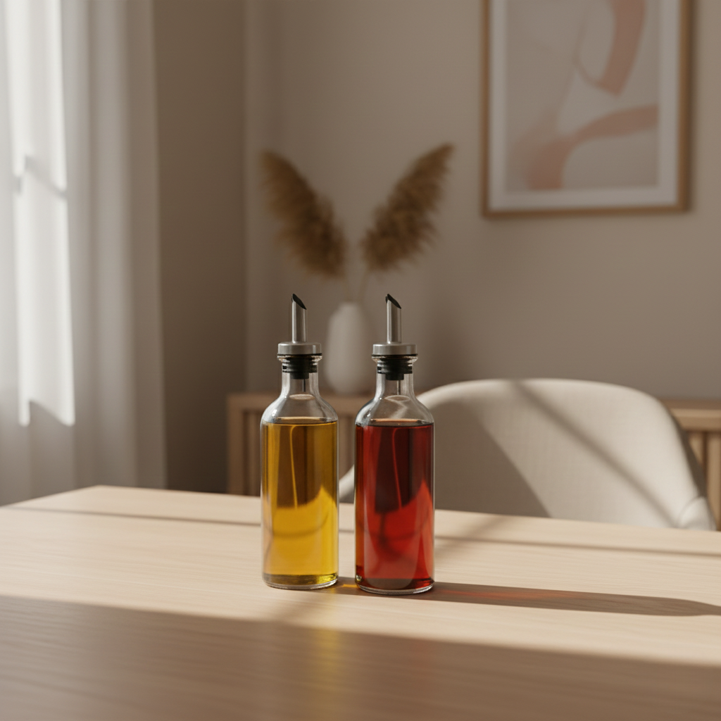 Amber Glass Oil & Vinegar Dispenser Set