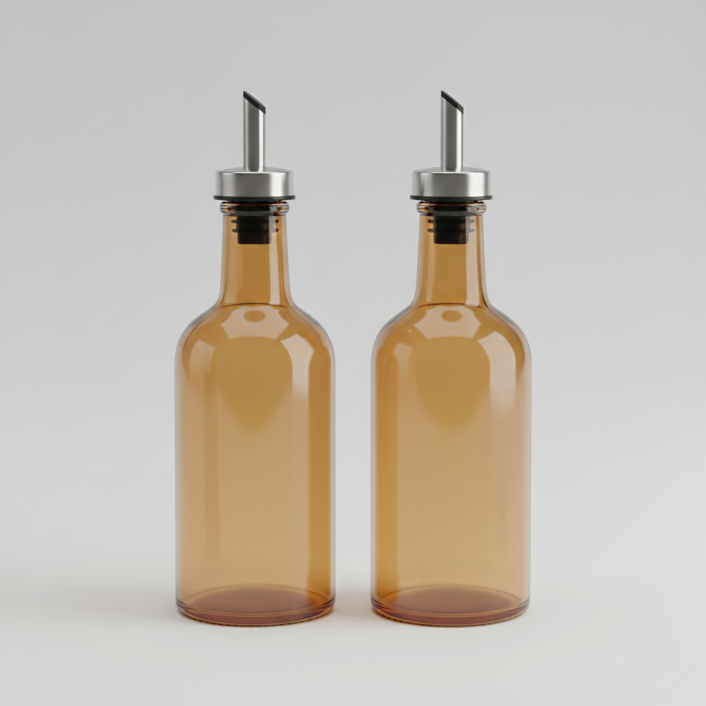 Amber Glass Oil & Vinegar Dispenser Set