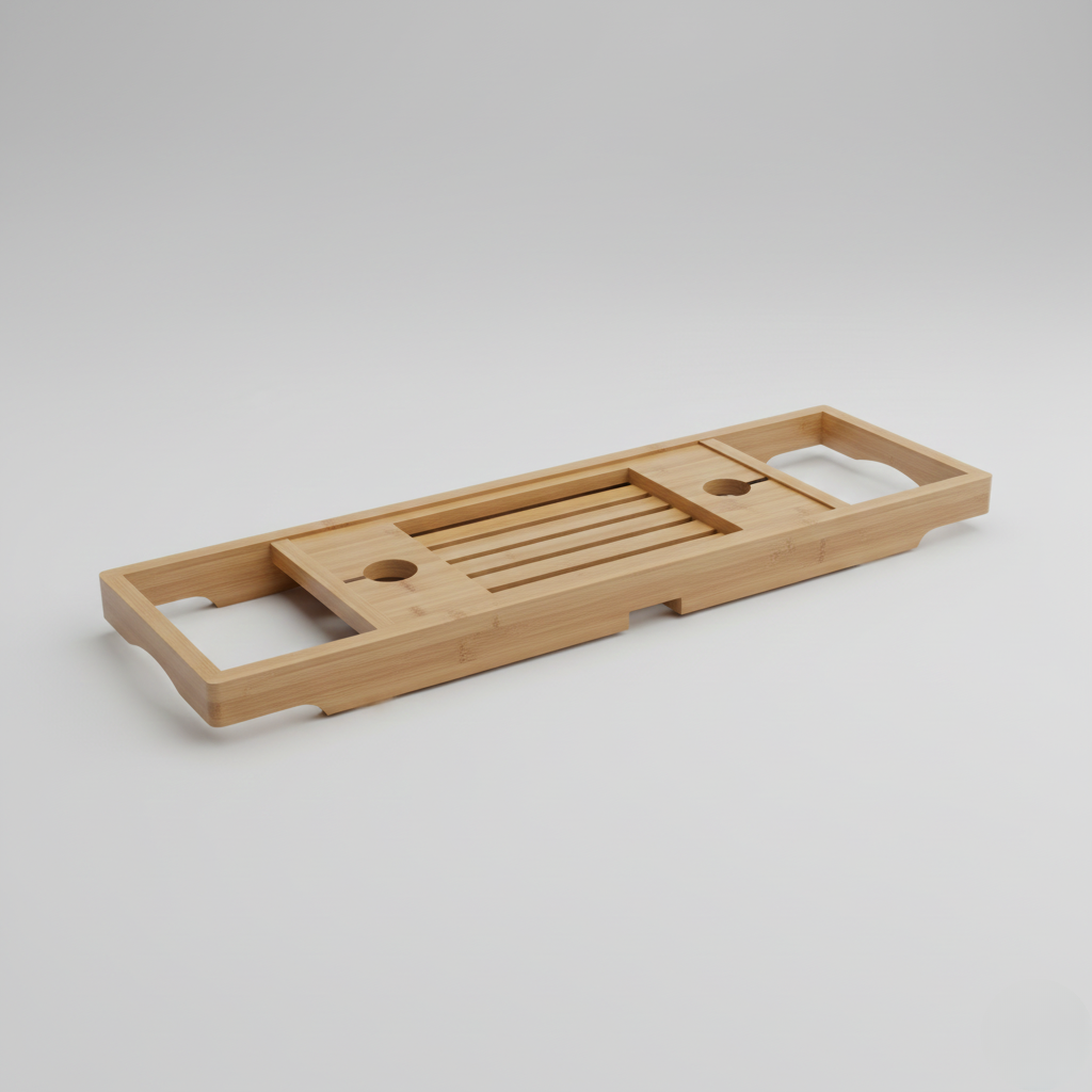 Expandable Bamboo Bath Caddy Tray